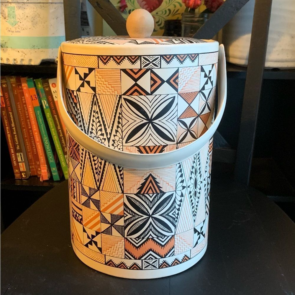 Vintage mid century Georges Briard Southwest Pattern large ice bucket